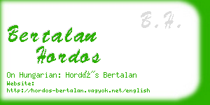 bertalan hordos business card